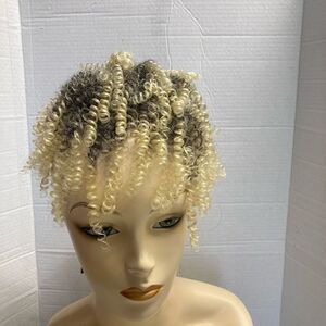 BUKOO Afro Ponytail Extension Hair With Bangs Blonde &‎ Brown 6”